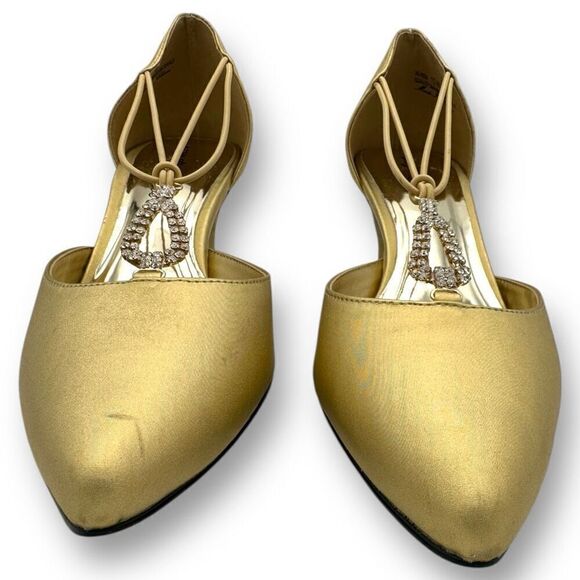 Easy Street Womens Alive 5 Satin Low Heel Pumps Gold Size 10M - Picture 9 of 11